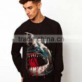 High Quality Cheap Shark Printed 100% Cotton Crew Neckline Hoodies Sweatshirts thumbnail-1