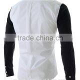 2017 Latest Designer Contrast Collar and Sleeve Slim Fit Dress Men Shirt thumbnail-2