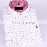 2017 Latest Men's Long Sleeve Button-down Collar Slim Fit Shirt With Contrast Collar and Cuff thumbnail-1