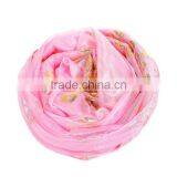 Imitation Silk Scarves & Wraps Rectangle Golden Pink Peacock Fashionable Scarf thumbnail-3