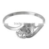 925 Sterling Silver + Clear Rhinestone Rings Finger Ring Findings Silver Cabochon Ring Setting thumbnail-3