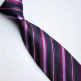 Stwill Purple Polyester Woven Necktie Printed Striped