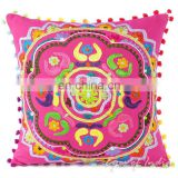 Pink Decorative Embroidered Sofa Pillow Cushion Cover - 16, 18"