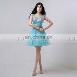 Wholesale Cap Sleeve Open Back Crystal Beaded Short Cocktail Dress Party Dresses AJ032 thumbnail-1