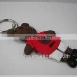 Two Double Sided Bear Shapes Custom Logo Rubber Keychain/soft Pvc Keyring