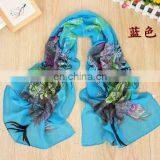 Fashion Girls' Silk Solid Long Cheap Chiffon Scarf thumbnail-2