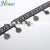 Wholesale 4cm Width Multicolor Beaded Tassel Trim Tassel Coin Fringe Trim thumbnail-2