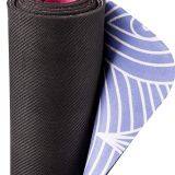 Anti Slip Yoga Pilates Gymnastics Natural Rubber Suede Yoga Mat Printed Mats With Carrying Strap - 2 in 1 Mat and Towel thumbnail-2