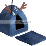 Self-Warming 2 in 1 Foldable Comfortable Triangle Cat Bed Tent House thumbnail-3
