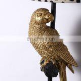 Parrot Shape Gold Bird Animal Statue Decoration Small Resin Vintage American Desk Lamps for Gift thumbnail-3