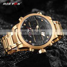 RISTOS Watch Fashion Quartz Chronograph Watches Luxury Brand Stainless Steel Water Resistant 3ATM Watches Men RISTOS 9338 thumbnail-4