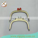 16*6.5cm Antique Brass Metal Purse Frames Red Kiss Clasp thumbnail-3