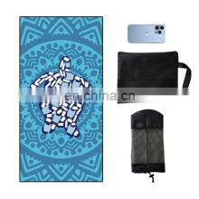 Trendy Rectangular Foldable Brand New Bath Custom Sea Thick Sand Resistant Logo Printed Beach Towel thumbnail-3