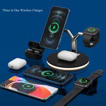 Hot Selling 4 in 1 Fast Charger Wireless Magnetic Charging Stand for IPhone and Earphones thumbnail-4