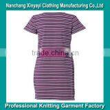 Cotton Women's Casual Clothing/Short Sleeve Yarn Dyed Dress/Women V Neck Dress thumbnail-2