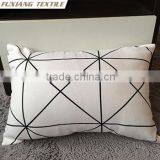 100% Cotton Printed Black and White Brief Style Geometric Cushion thumbnail-4