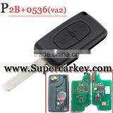 High Quality 2 Button Remote Key(ASK) For Peugeot Flip Key 0536 Va2 Blade thumbnail-1