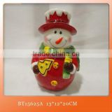 Christmas gift santa shape food storage ceramic cookie jar
