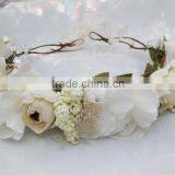 HL017 Wholesale Fashion Tiara Flower Crown Headband for Women Wedding Flower Garland Crown thumbnail-6