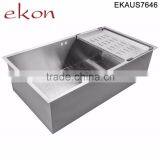 18 Gauge Undermount Handmade Stainless Steel Single Bowl Kitchen Sinks thumbnail-2