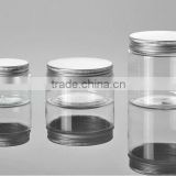 clear PET jar with metal screw cap for dry food