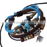 New design braided Palm leather bracelet,leather cuff bracelet wholesale