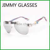 JMP614 Metal Aviator Style Sunglasses Bamboo Temple