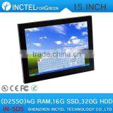 15 Inch Industrial Touch All in One pc Computer With 5 Wire Gtouch Industrial Embedded pc With 4: 3 6COM 4G RAM 16G SSD 320G HDD