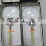 5X Magnifying Glass With Jade Handle for Collecting or Home Use thumbnail-1