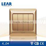 Top-grade Steel Plate 4 Gang Light Switch