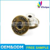 wholesale custom anti brass metal Free Sample! metal button snaps for leather