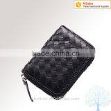 Knitted Leather Credit Card Holder in Soft Grain Leather High Quality Standard thumbnail-1