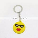 Yiwu Manre Silicone/ PVC Wholesale Custom Advertising Cute Face 2d Key Ring