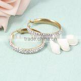 2016 Latest 18k Gold Plated Stainless Steel Cubic Zirconia Diamonds Hoop Earrings thumbnail-3