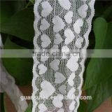 White African George Nylon Stretch Lace Trim With Hearts Decoration For Dresses