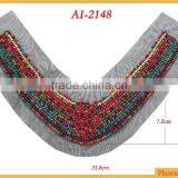 Fancy Colorful Wood Beads Beaded Applique AI-2418 thumbnail-1