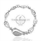 18KGP Platinum Plated White Crystal Rhinestone Austria Crystal Elements Women Bangle Bracelet Fashion Jewelry B005 thumbnail-2