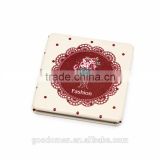 metal square compact mirror with diamond for gift