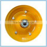 Factory Directly Sell Steel Wheel 4.00-8 Hub Yellow Rim thumbnail-2