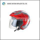 DOT Open Face Helmet With Colorful Design RED COLOR thumbnail-1