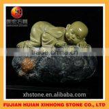 Lava Stone Little Monk Sitting on the Stone for Garden Decoration thumbnail-2