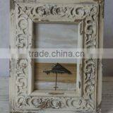 Antique Wooden Engraved Photo Frame, Timeworn Wooden Carved Picture Frame thumbnail-2