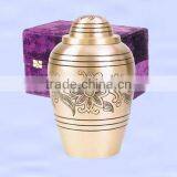 New Look Engraved Gold Finshed Designed Cremation Urn, Urn for Cremation thumbnail-1