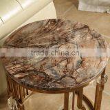 Gold Marble Top Metal Side Table thumbnail-2