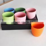 2017 fashionable ceramic solid color garden flower cheap pots and planters