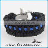 Stainless Steel Shackle Buckle Hiking Outdoor Survival Paracord Bracelet thumbnail-5