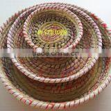 100% Natural Cheap 3 Piece Set Round Seagrass Basket & Straw Basket thumbnail-1