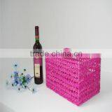 Home Garden Handwork Paper Rope Made File Book Storage Basket With Handle thumbnail-2