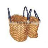 HANDBAG, LEATHER HANDLE HANDBAG, WATER HYACINTH HANDBAG thumbnail-1