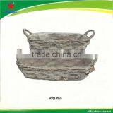 Oval Birch and Rattan Flower Basket thumbnail-1